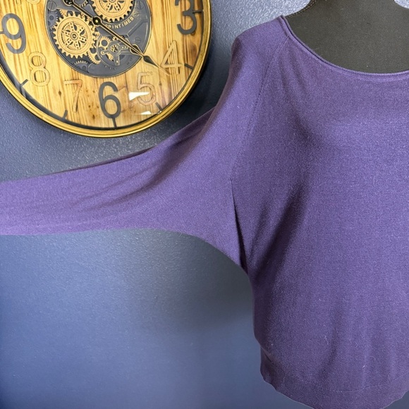 Splendid Cashmere Blend Purple Crew Neck Sweater, Size Large - Picture 5 of 8